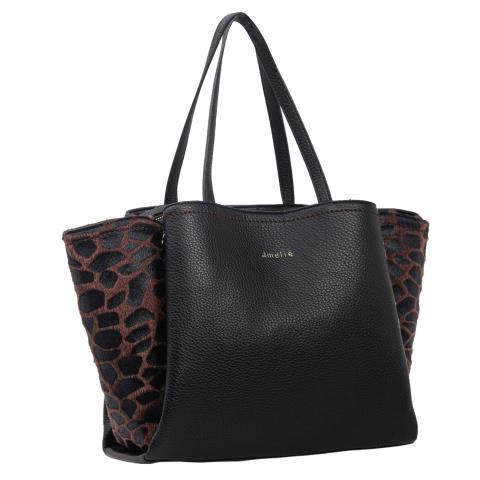 BLACK WITH ANIMAL PRINT